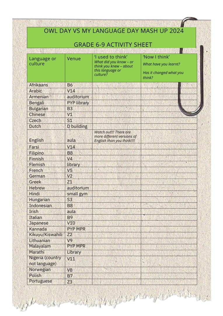 owl day 2024 langauge list 1